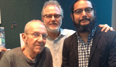 John Aeilli of the Eklektikos program on KUTX, FM 98.9 in Austin, chat with Albert and Jake in the studio on Aug. 1